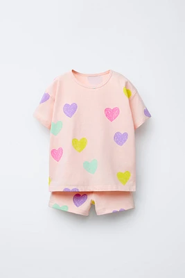 PRINTED T-SHIRT AND BERMUDA SET