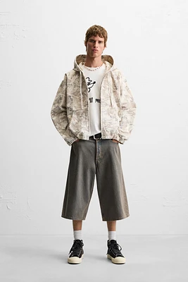 ABSTRACT PRINT DENIM JACKET