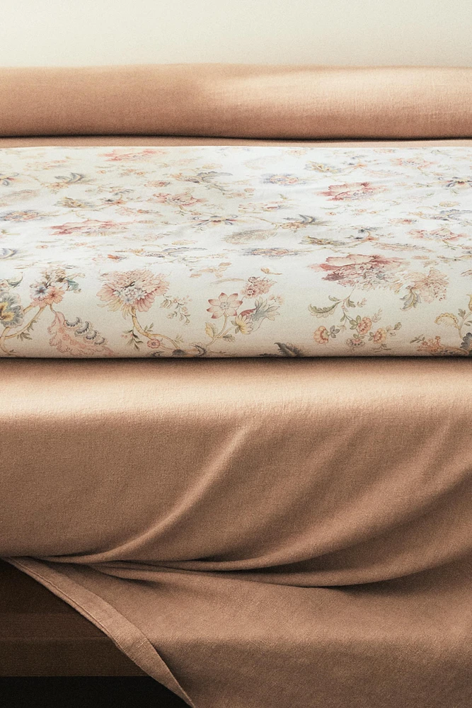 FLORAL PRINT SATEEN DUVET COVER