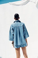 CHEMISE Z1975 FLUIDE EN JEAN À MANCHES LARGES