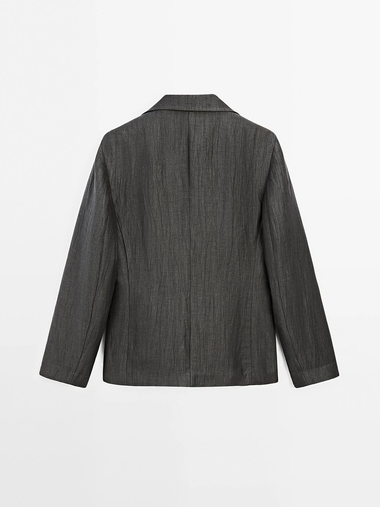 Veste de tailleur fluide en lin mélangé