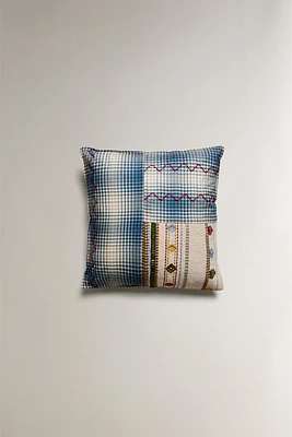 PATCHWORK THROW PILLOW COVER