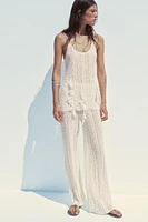 LACE TEXTURE SCALLOPED TOP
