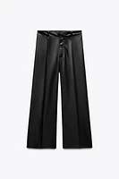 FAUX LEATHER WIDE LEG PANTS ZW COLLECTION