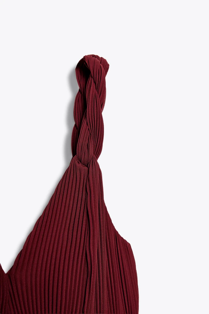 PLEATED MIDI DRESS