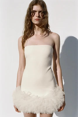 SHORT TULLE DRESS WITH VOLUMINOUS HEM