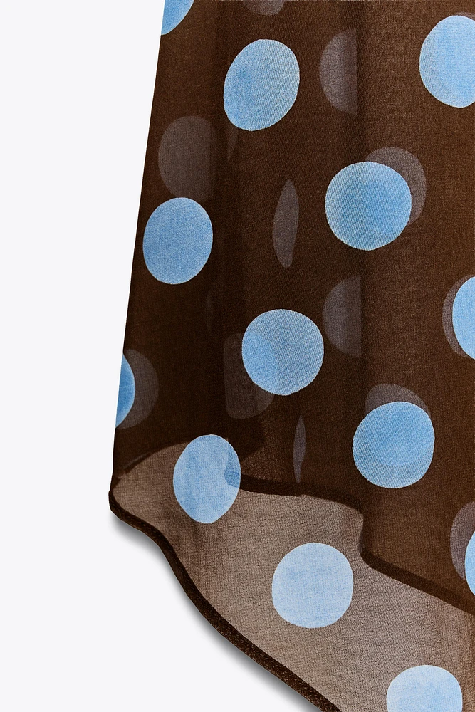 POLKA DOT ASYMMETRIC SKIRT