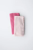 TWO-PACK OF TEXTURED MUSLIN SWADDLES