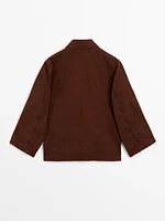 Russet cotton jacket with pocket details