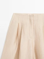 Pantalon à pinces fluide lin mélangé