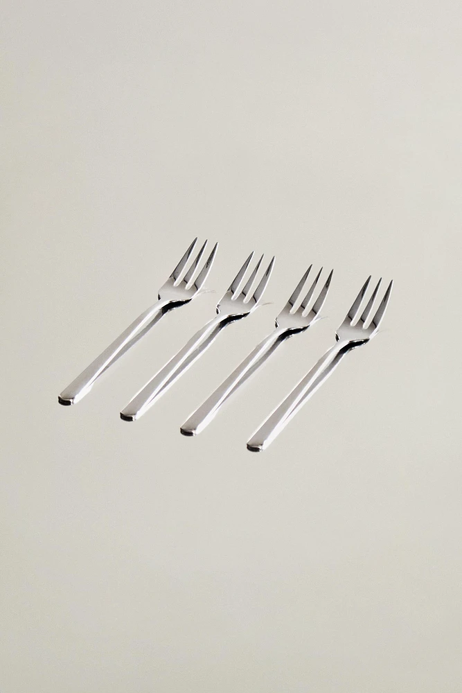 SET OF SHINY STEEL DESSERT FORKS (SET OF 4)