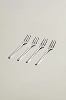 SET OF SHINY STEEL DESSERT FORKS (SET OF 4)