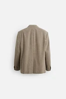DOUBLE BREASTED TEXTURED WEAVE JACKET