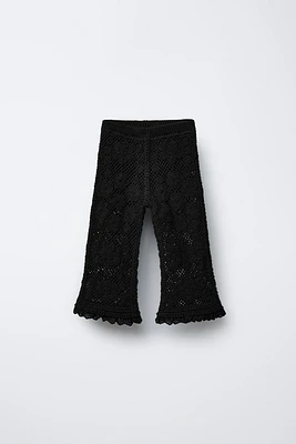 CROCHET LACE KNIT PANTS