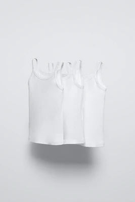 2-6 ANS/ LOT TROIS T-SHIRTS À BRETELLES BASIQUES