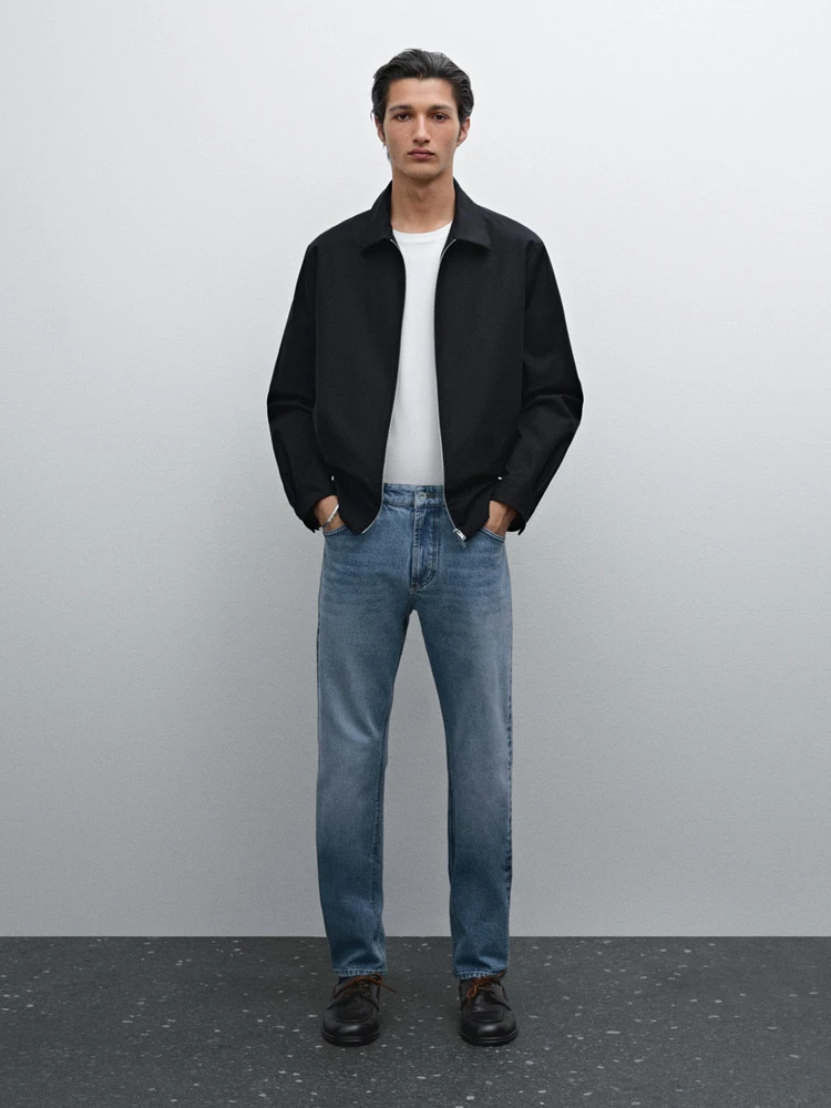 Veste à fermeture Éclair en coton mélangé