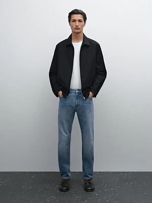 Cotton blend zip-up jacket
