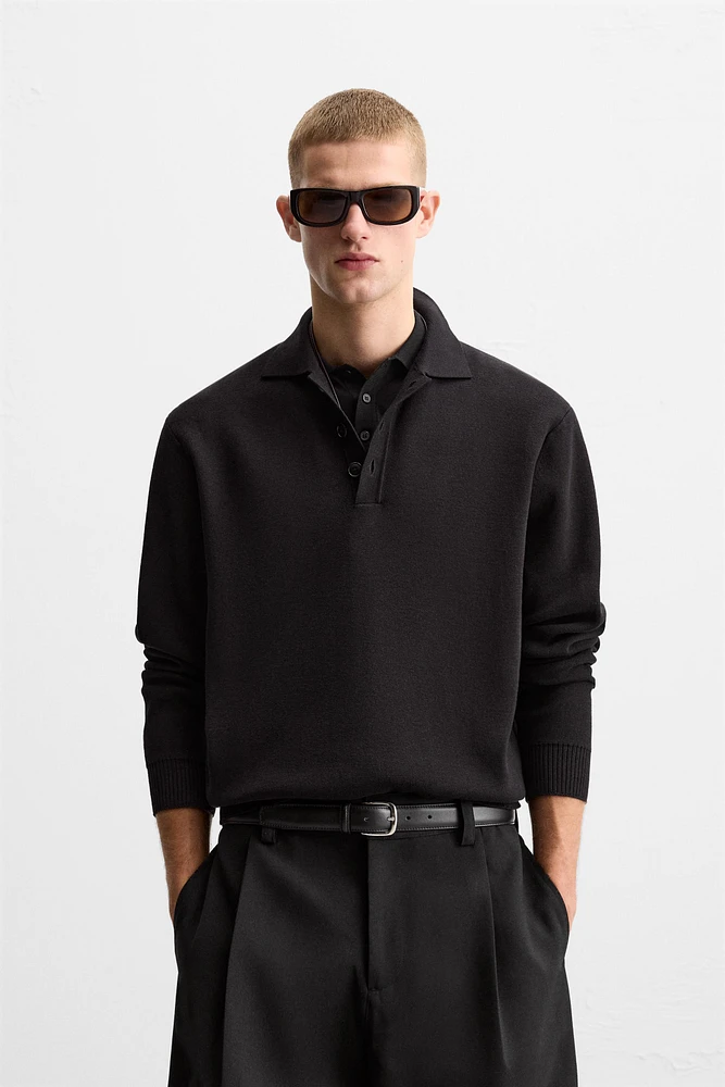 RELAXED FIT KNIT POLO SHIRT
