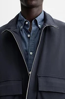 VESTE REGULAR FIT EN MÉLANGE DE COTON