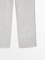 Straight-leg trousers with studs