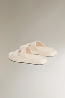 RUBBERIZED FLATFORM SANDALS