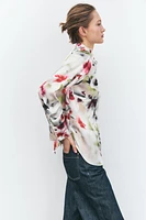 FLORAL PRINT SATIN SHIRT