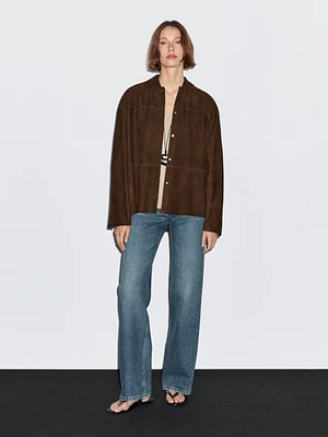 Surchemise en cuir finition daim