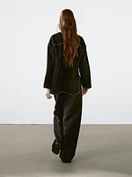 Straight-leg trousers with waist detail