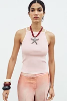 TIE CUT OUT KNIT TOP
