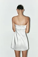 ROBE SATINÉE BUSTIER AVEC LACET
