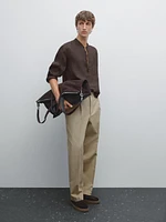 Chemise regular à col mao