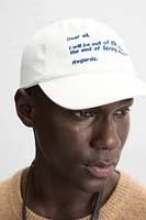 EMBROIDERED TEXT CAP