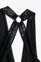 OPENWORK EMBROIDERED DRESS