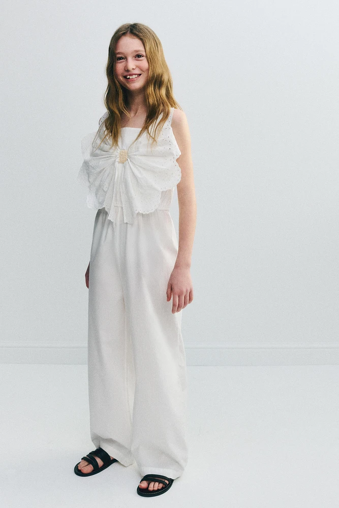 EMBROIDERED BUTTERFLY LONG JUMPSUIT