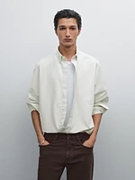 Chemise oxford slim à rayures en coton