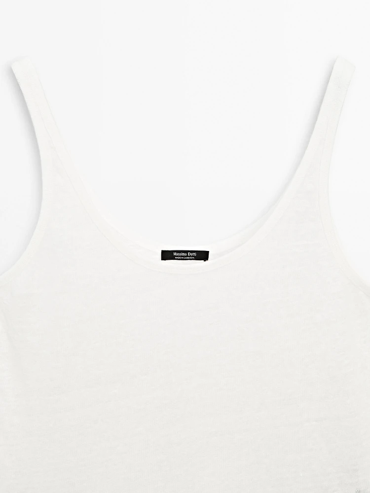 100% linen strappy top