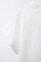 EMBROIDERED TEXT AND BOW T-SHIRT