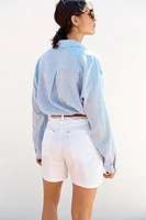 STRIPED LINEN BLEND SHIRT