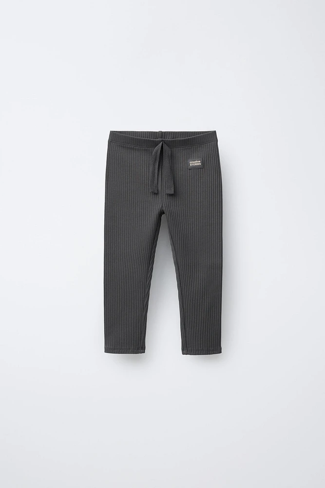 RIBBED TAG LEGGINGS