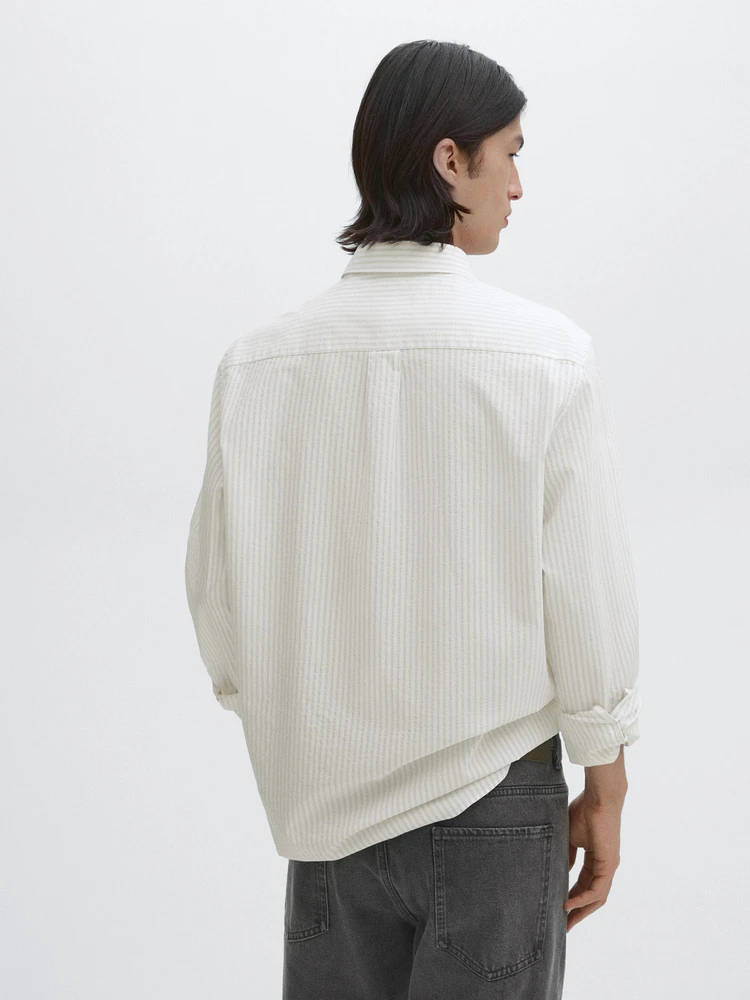 Regular fit striped cotton shirt