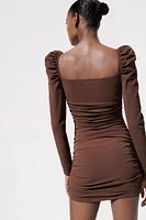 STRETCH GATHERED MINI DRESS