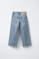 RIPPED WIDE LEG JEANS