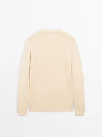 Cotton blend knit sweater