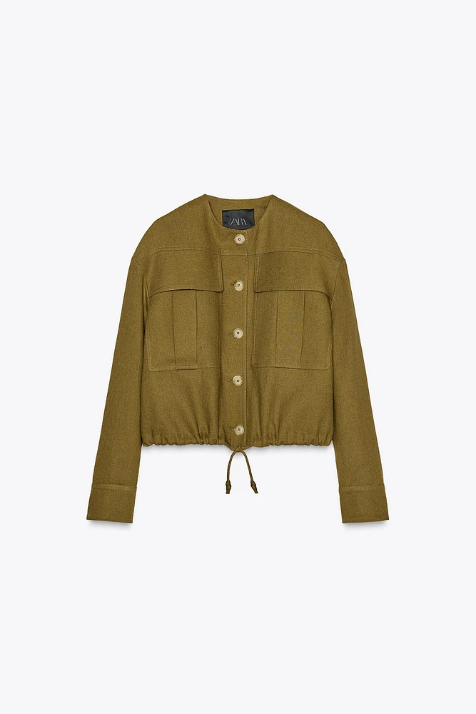 BLOUSON BOMBER EN MÉLANGE DE LIN COLLECTION ZW