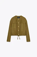 LINEN BLEND BOMBER JACKET ZW COLLECTION