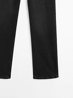 Straight-leg high-waist jeans