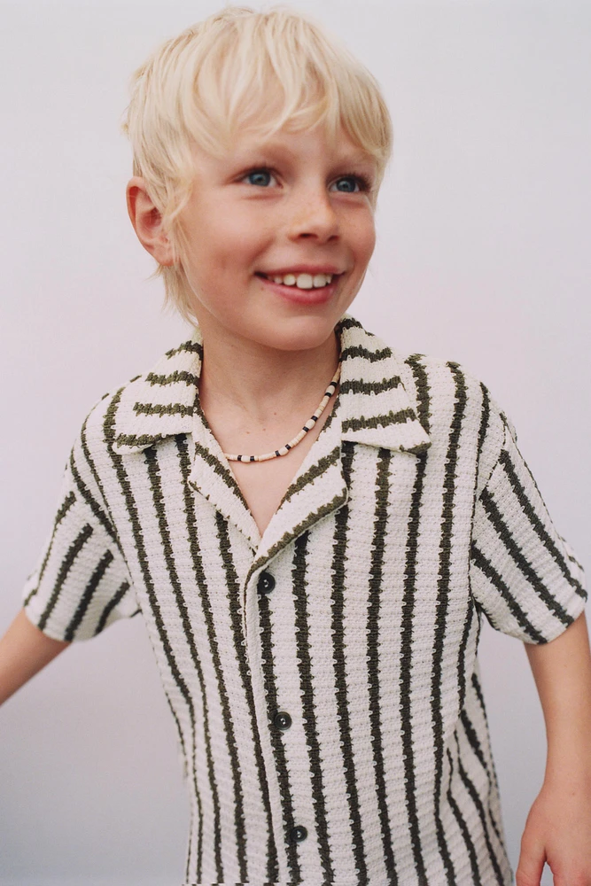 STRIPED CROCHET SHIRT