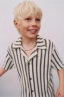 STRIPED CROCHET SHIRT