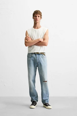 JEAN STRAIGHT FIT REGULAR DÉCHIRÉ