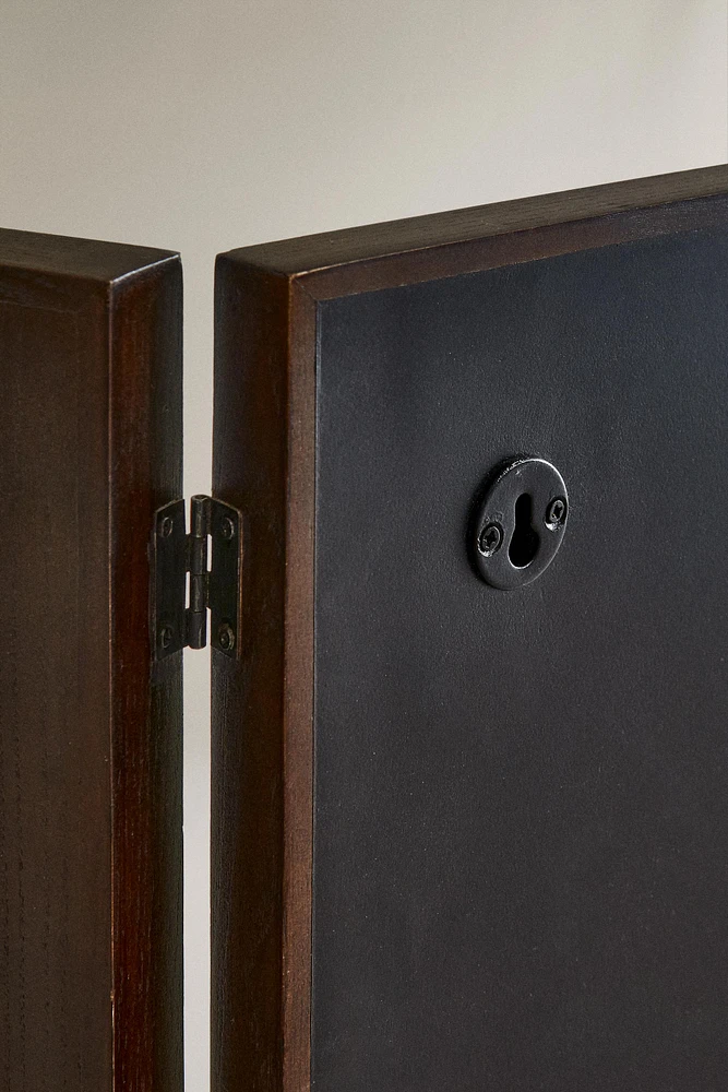 TRIPTYCH WOODEN MIRROR